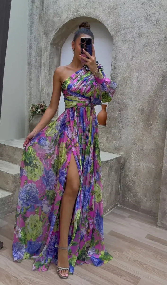 chinese dress ladies Amazon.com: Petal & Pup Luna One Shoulder Maxi Dress main image 0