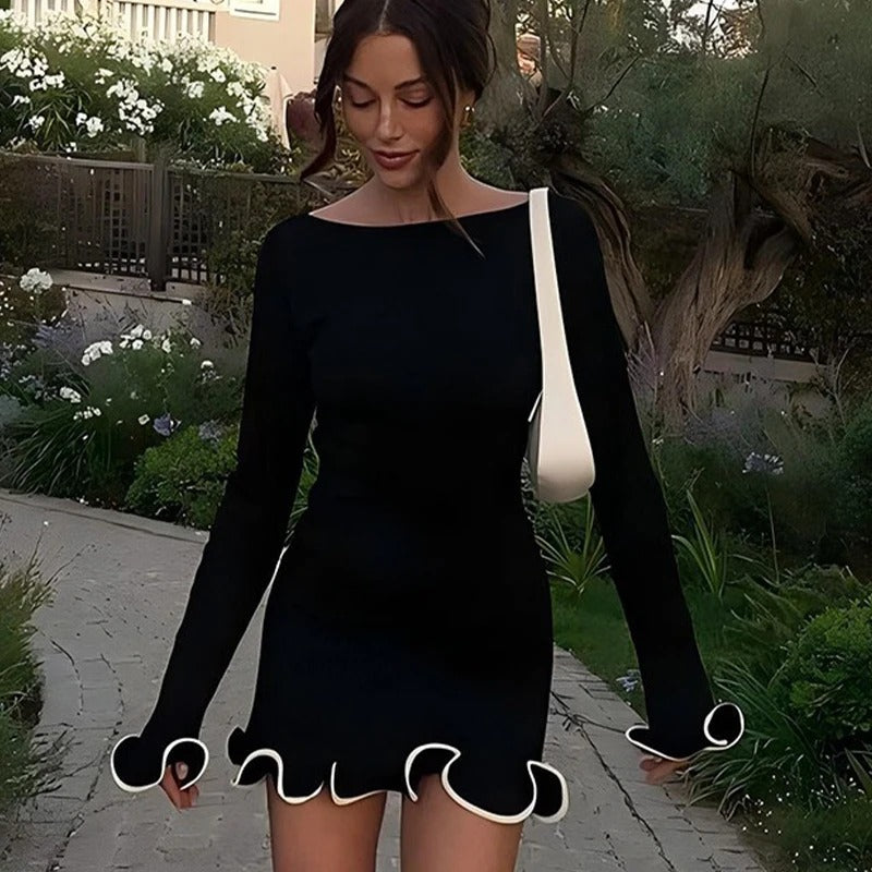 Luna's Elegant Ruffle Mini Dress – Luna Mae