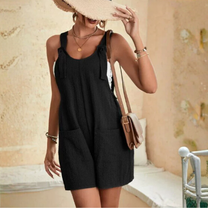 Luna’s Playful Charm Bow-Tie Romper
