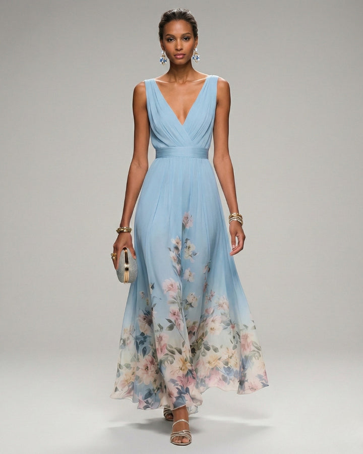 Luna’s Enchanted Twilight V-Neck Maxi Dress