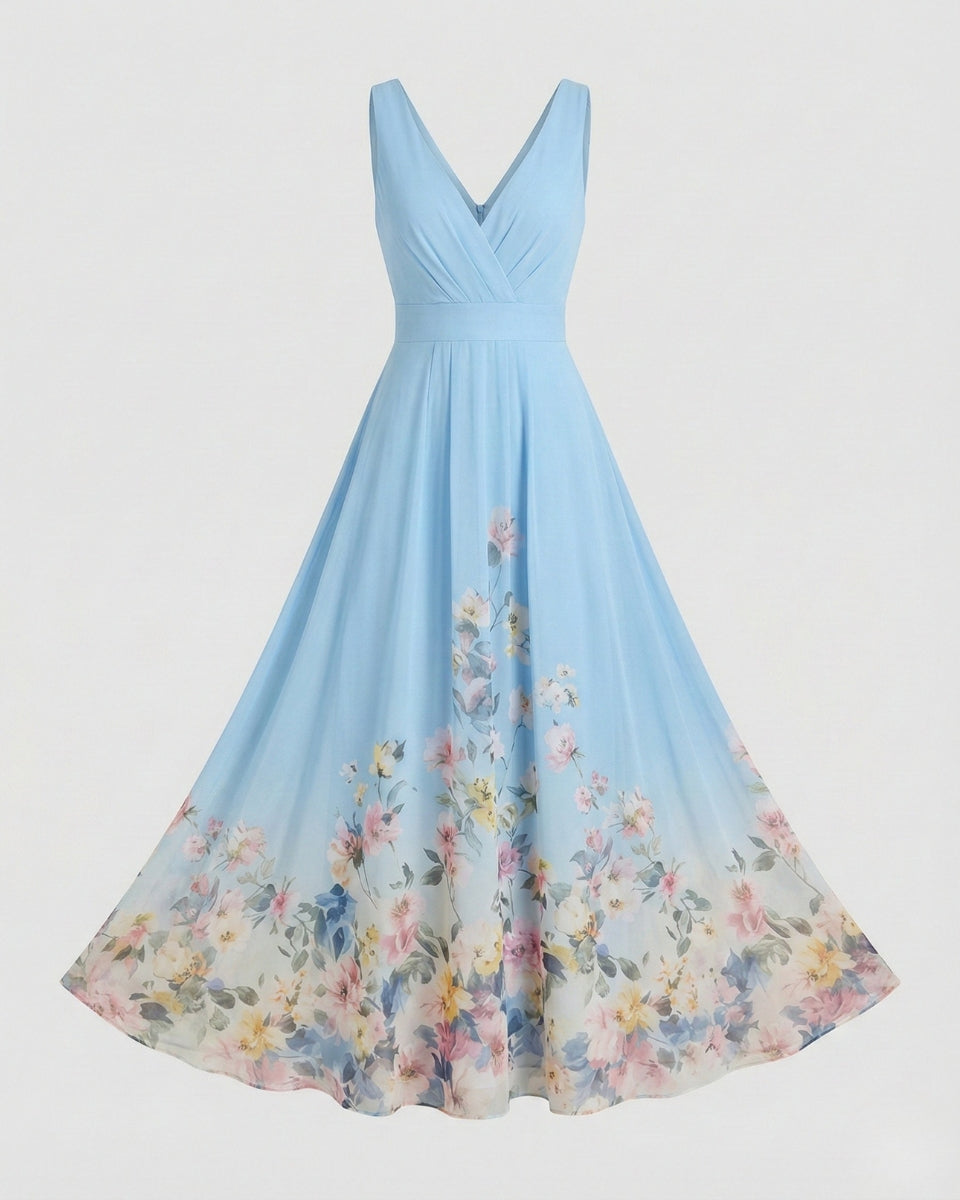 Luna’s Enchanted Twilight V-Neck Maxi Dress