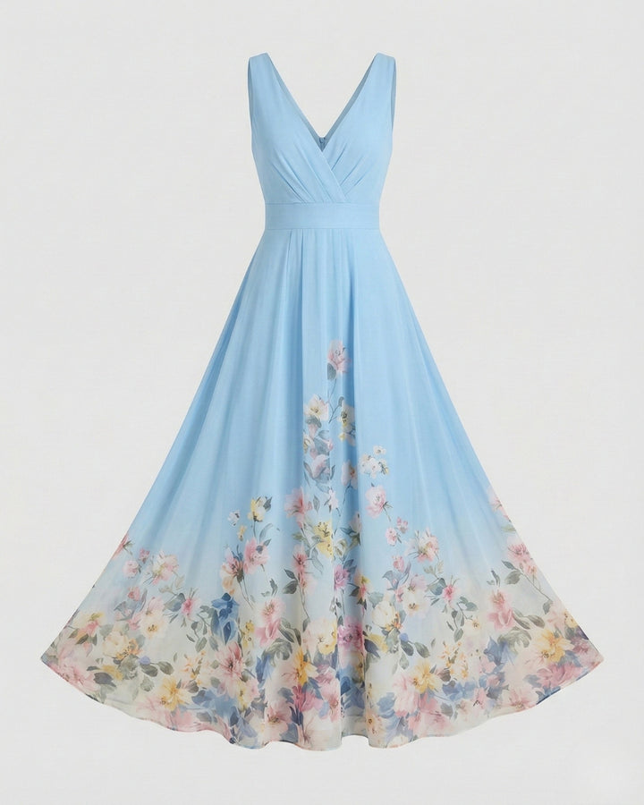 Luna’s Enchanted Twilight V-Neck Maxi Dress