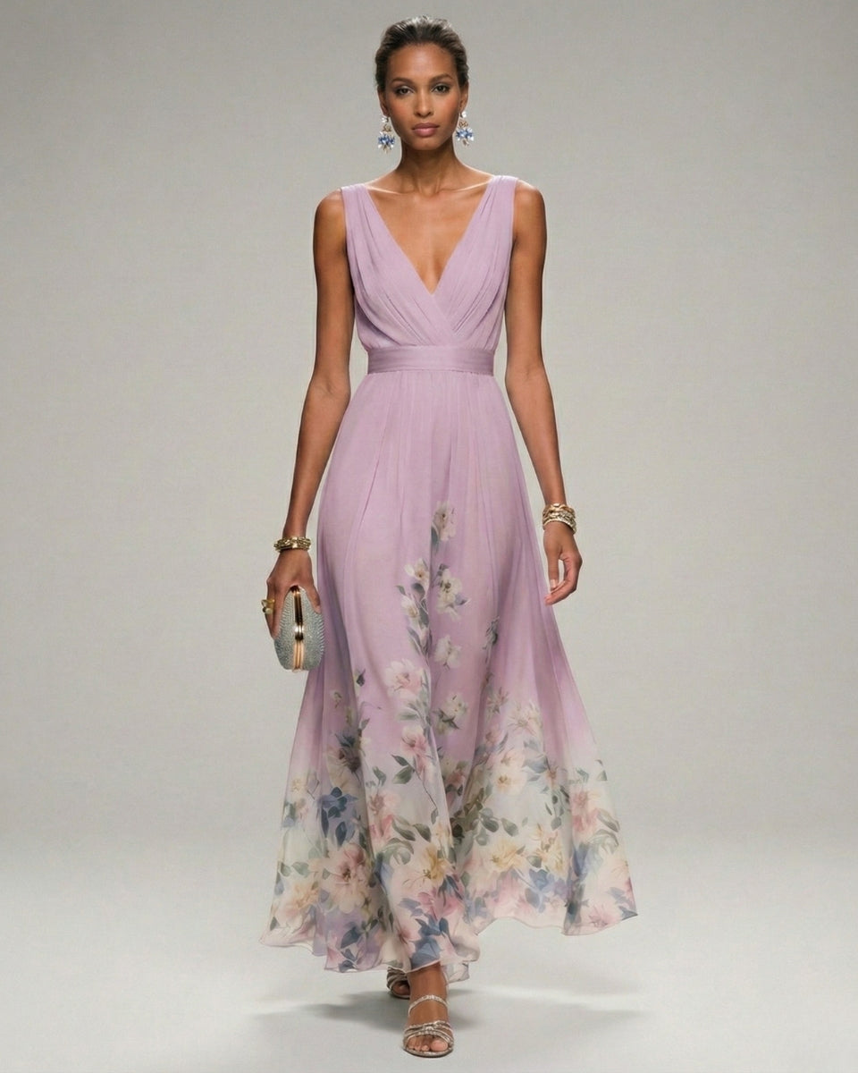 Luna’s Enchanted Twilight V-Neck Maxi Dress
