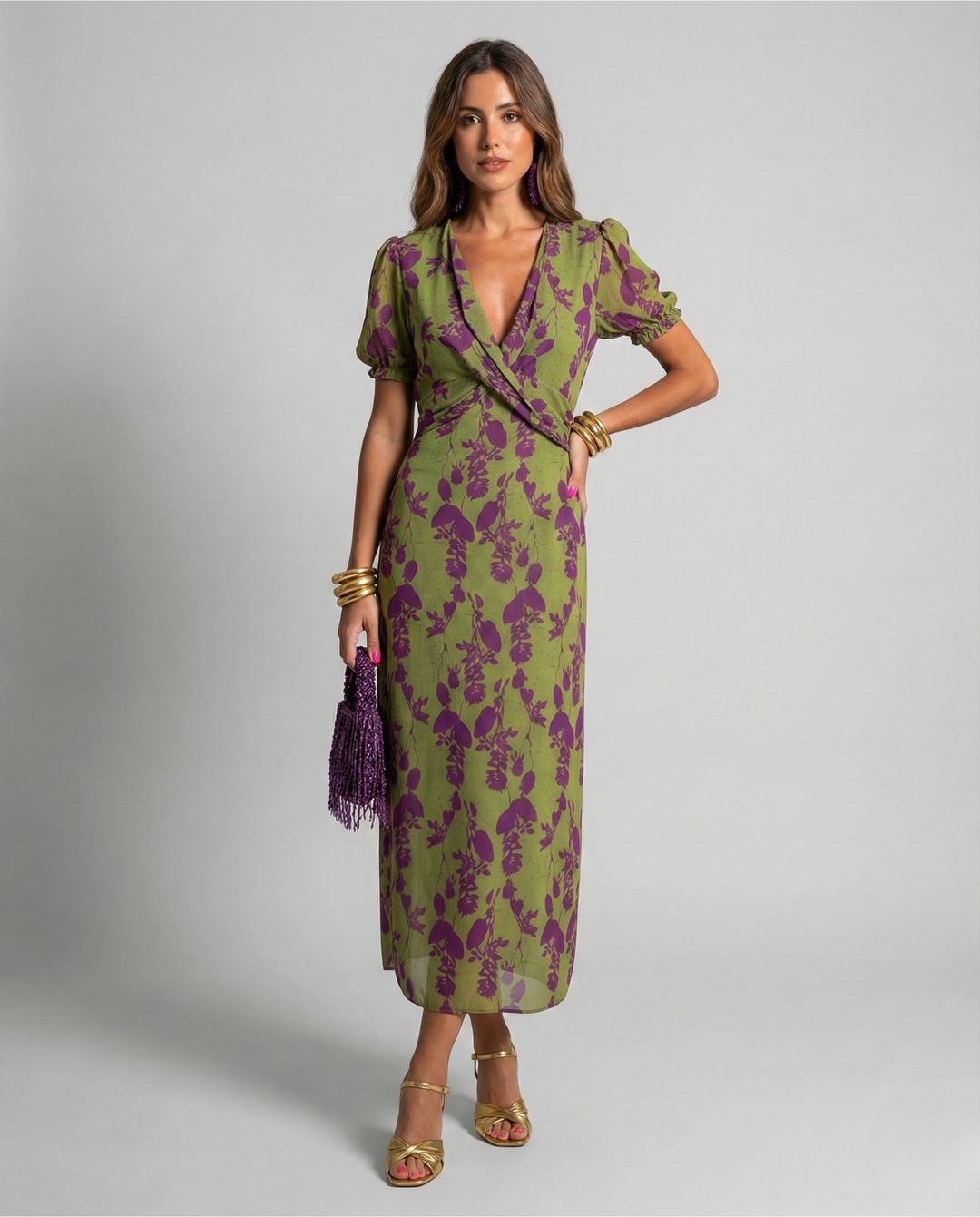 cotton kaftan midi dress Azulejos Midi Kaftan Dress in Cornflower Palm – Serafina