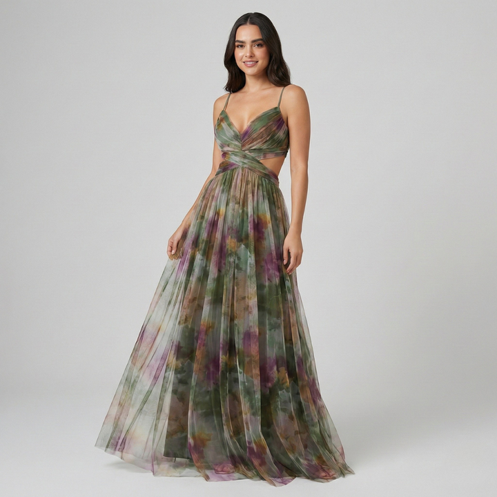 Luna’s Enchanted Bloom Twist Maxi Dress