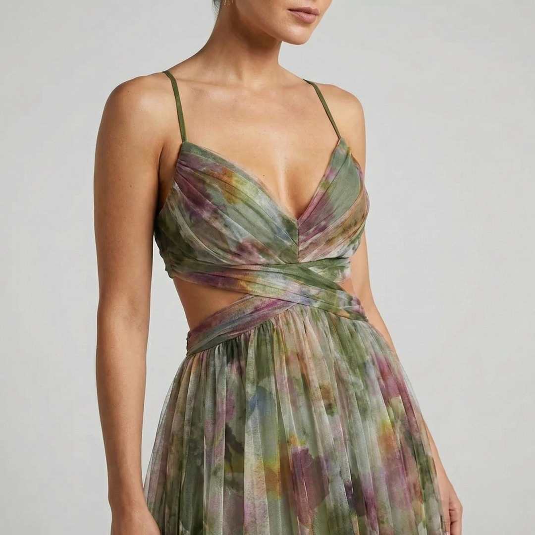 Luna’s Enchanted Bloom Twist Maxi Dress