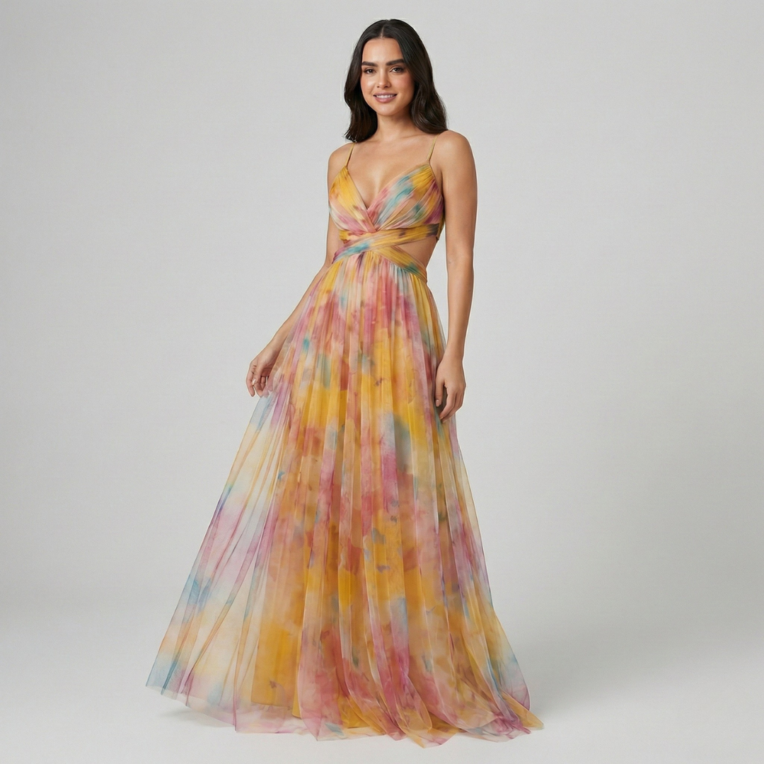 Luna’s Enchanted Bloom Twist Maxi Dress