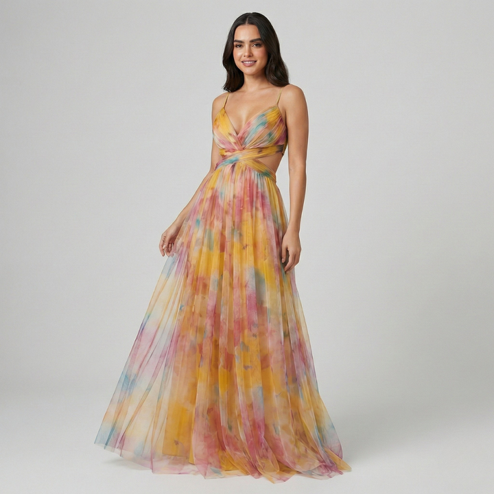 Luna’s Enchanted Bloom Twist Maxi Dress