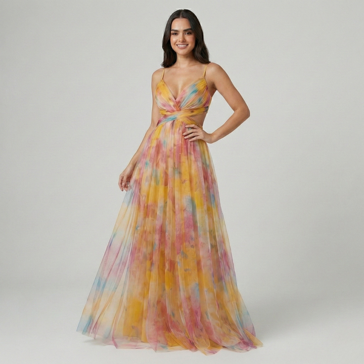 Luna’s Enchanted Bloom Twist Maxi Dress