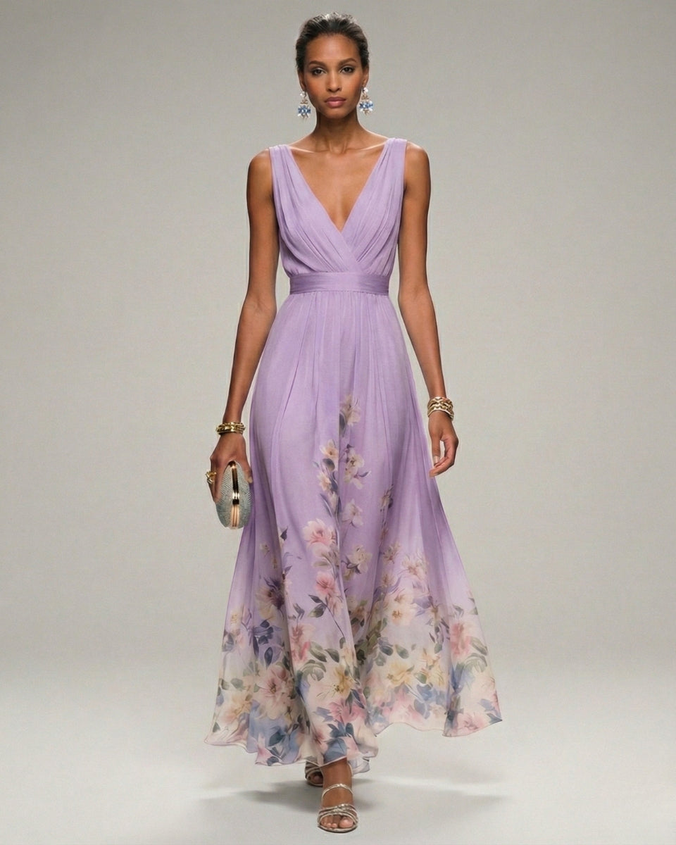 Luna’s Enchanted Twilight V-Neck Maxi Dress