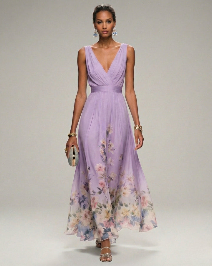 Luna’s Enchanted Twilight V-Neck Maxi Dress