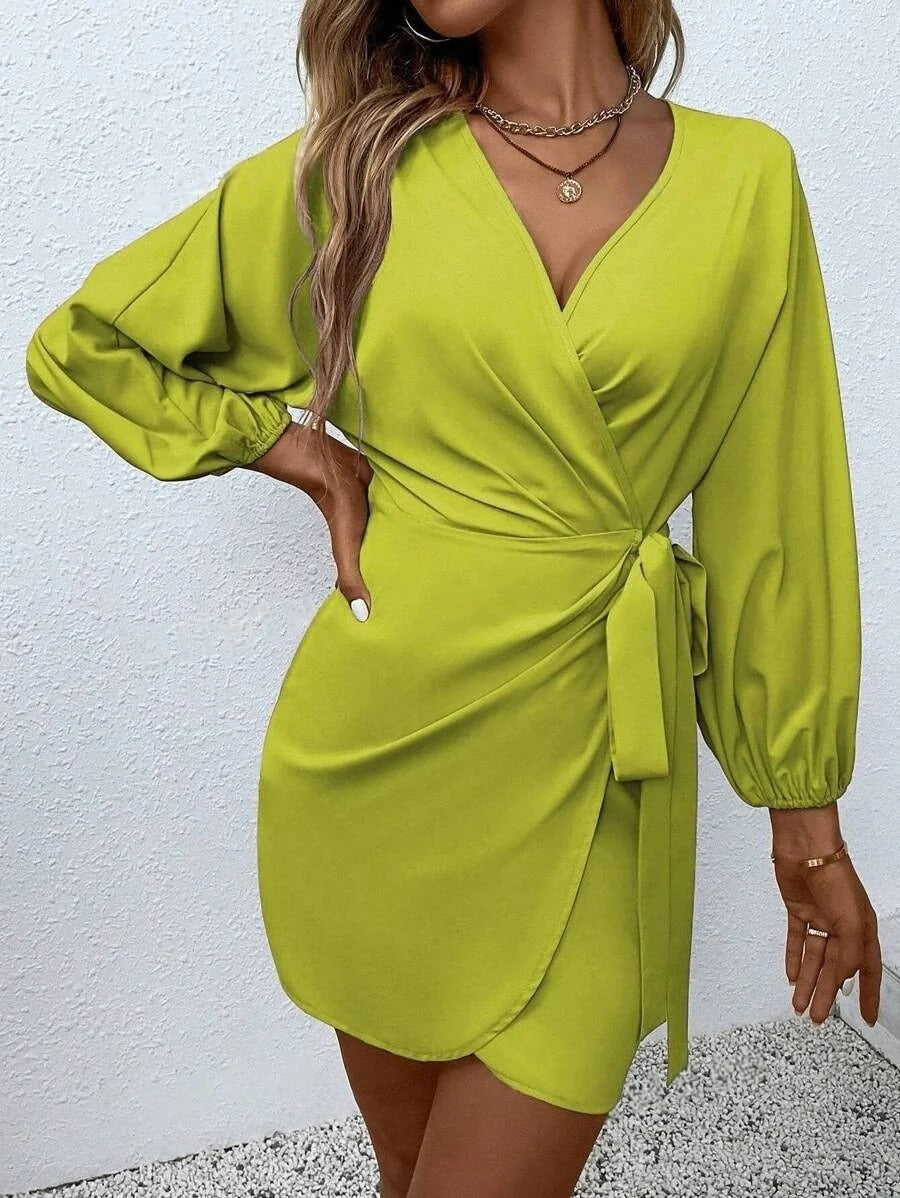 Luna’s Allure Wrap Detail Mini Dress