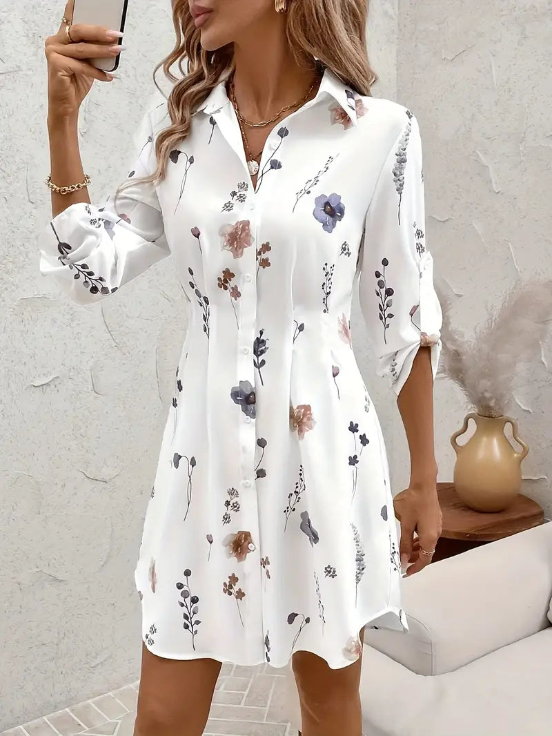 Luna’s Whispers of Bloom Button-Up Mini Dress