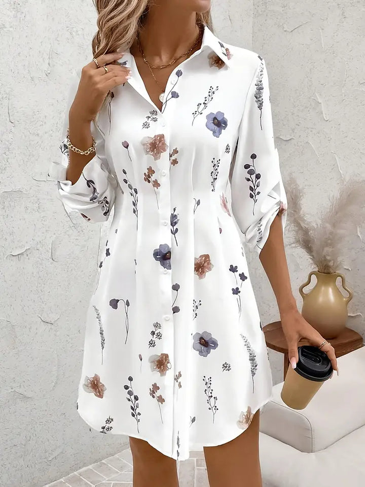 Luna’s Whispers of Bloom Button-Up Mini Dress
