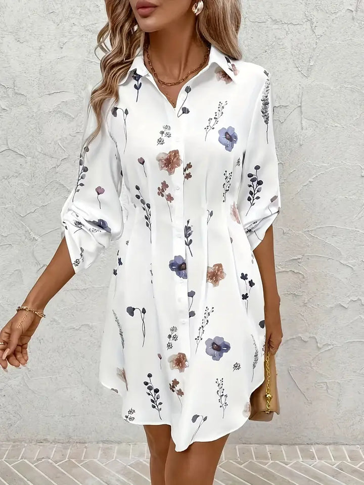 Luna’s Whispers of Bloom Button-Up Mini Dress