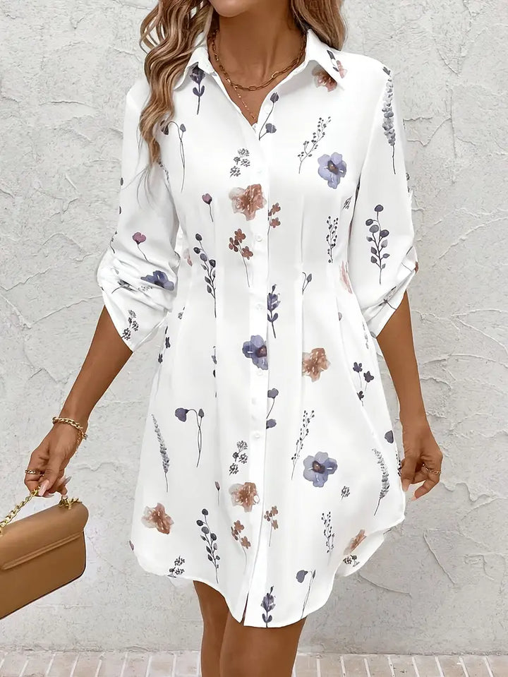 Luna’s Whispers of Bloom Button-Up Mini Dress