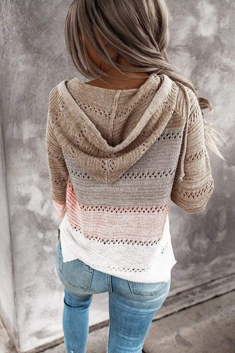Luna’s Autumn Haze Striped Knit Hoodie