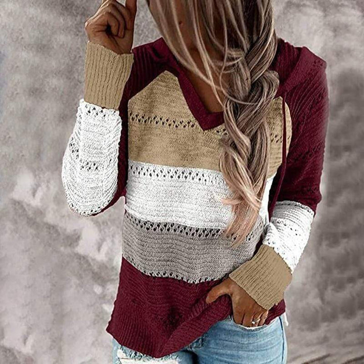 Luna’s Autumn Haze Striped Knit Hoodie