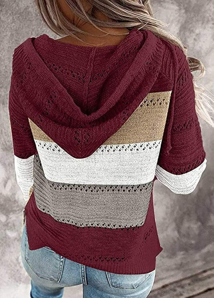 Luna’s Autumn Haze Striped Knit Hoodie