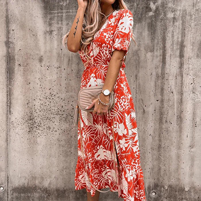 Luna’s Blooming Whimsy Floral Maxi Dress