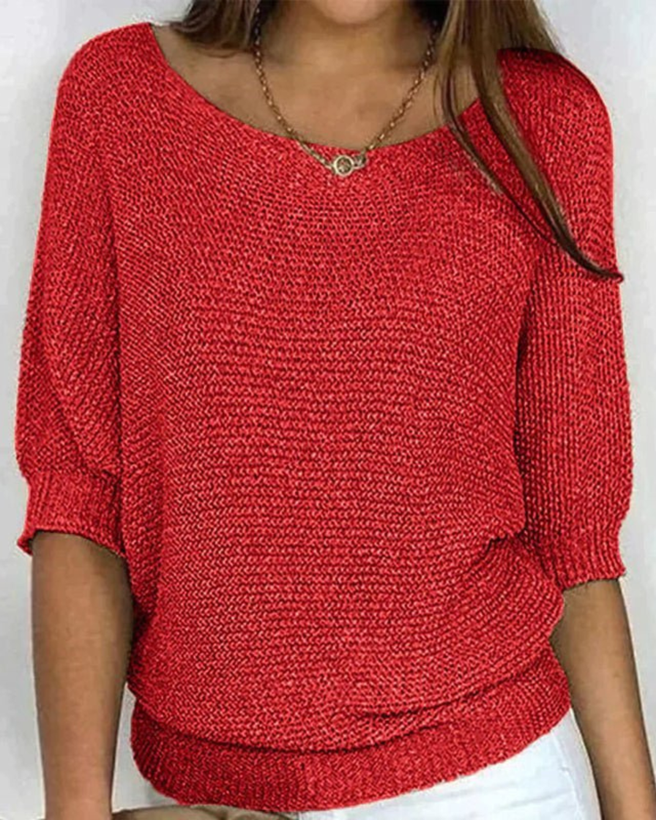 Luna’s Boatneck Textured Relaxed Jumper