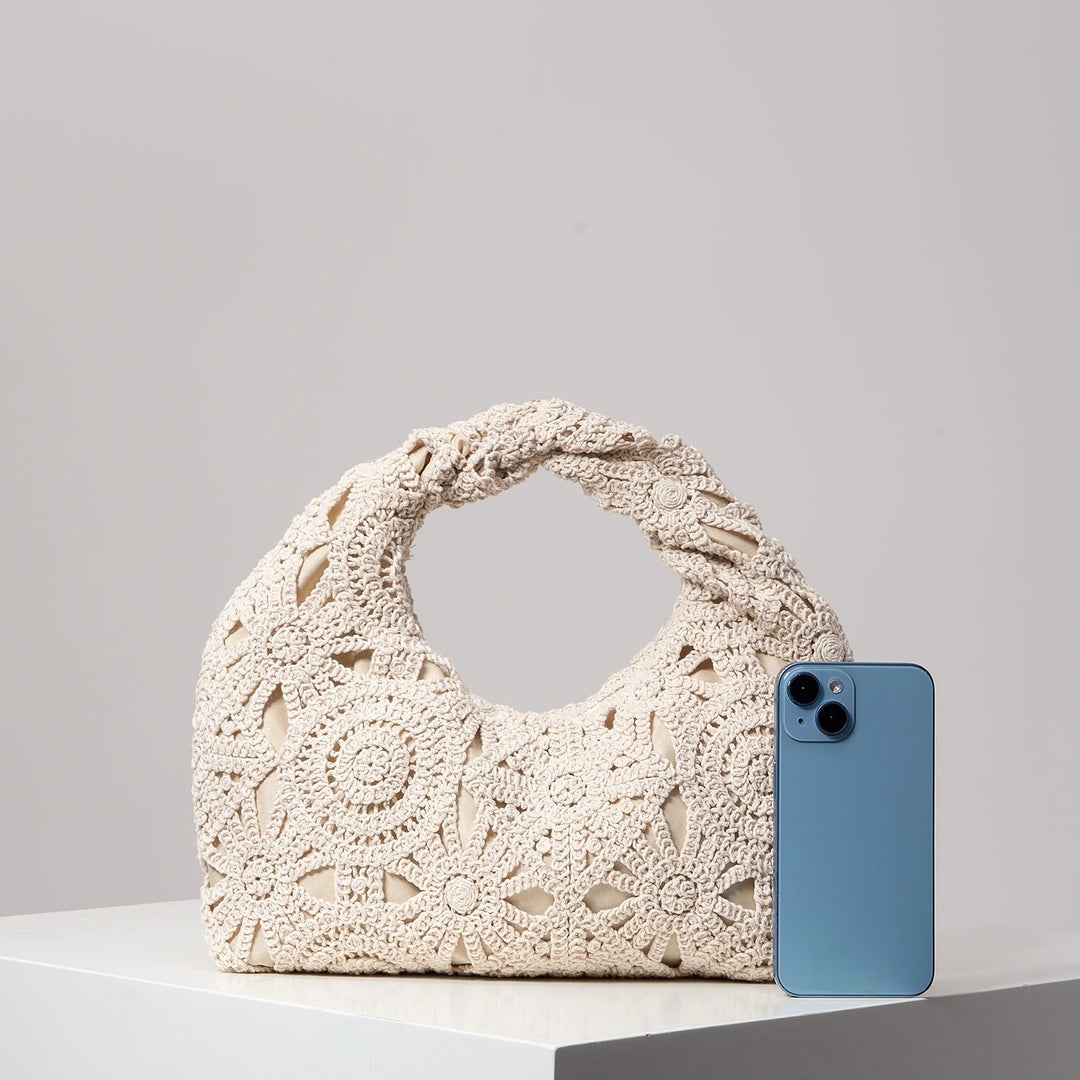 Luna’s Bohemian Crochet Handle Bag