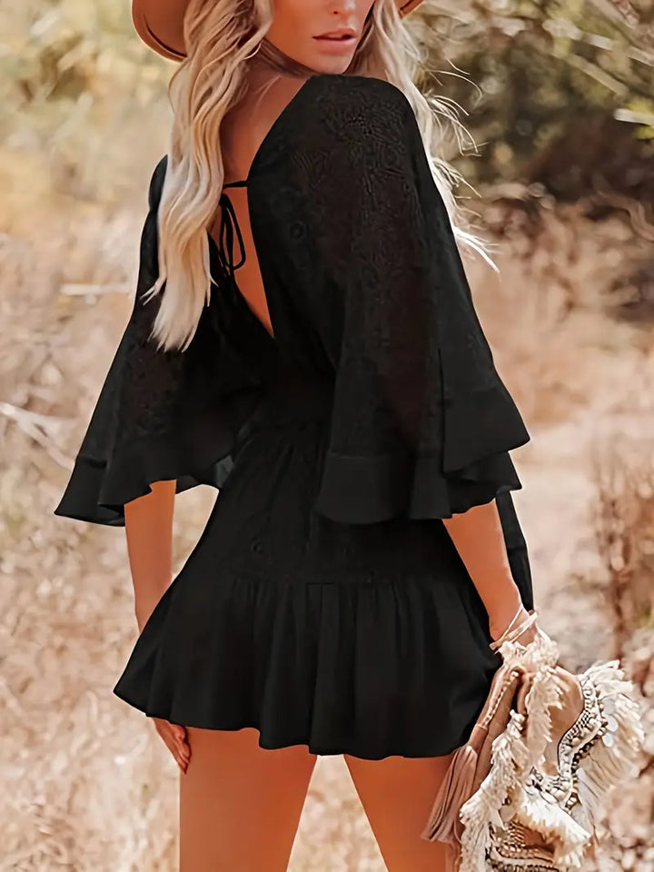 Luna’s Bohemian Grace Lace Flare Mini Dress
