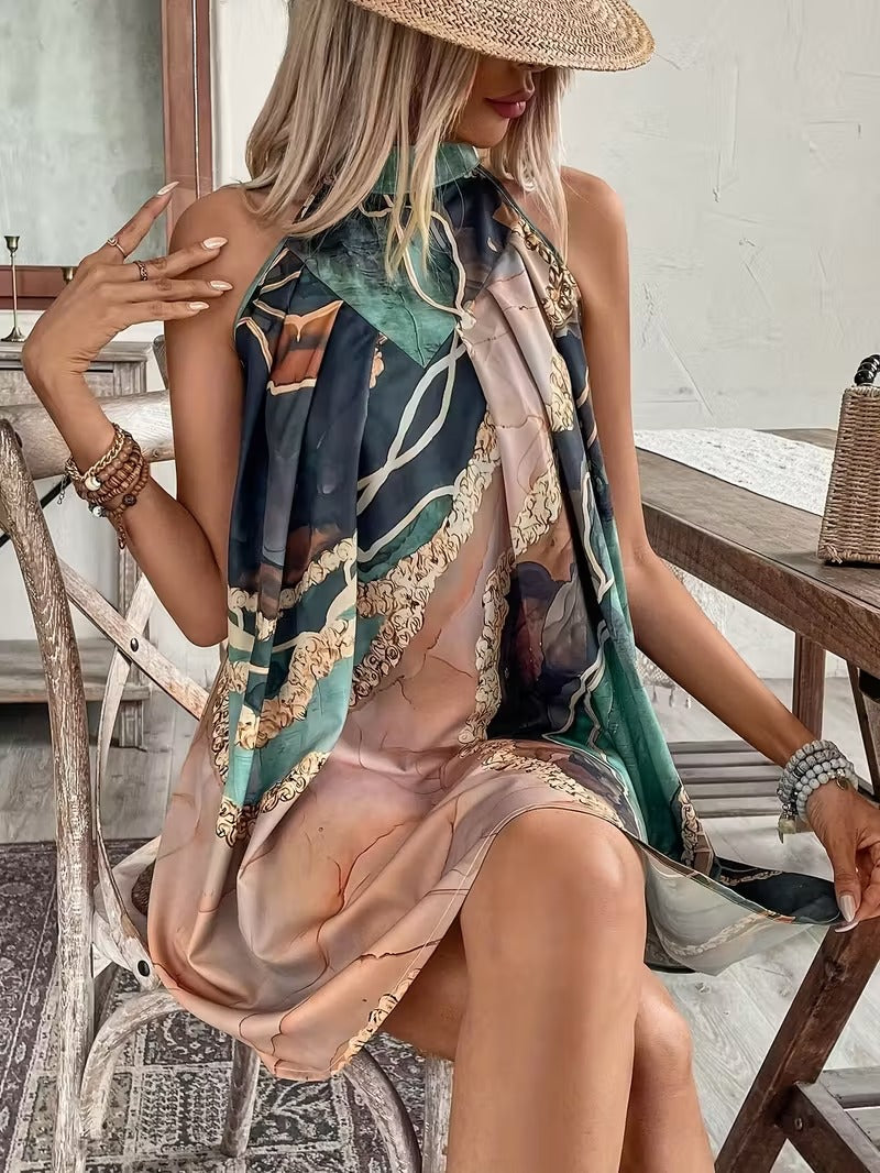 Luna’s Bohemian Whimsy Draped Summer Dress