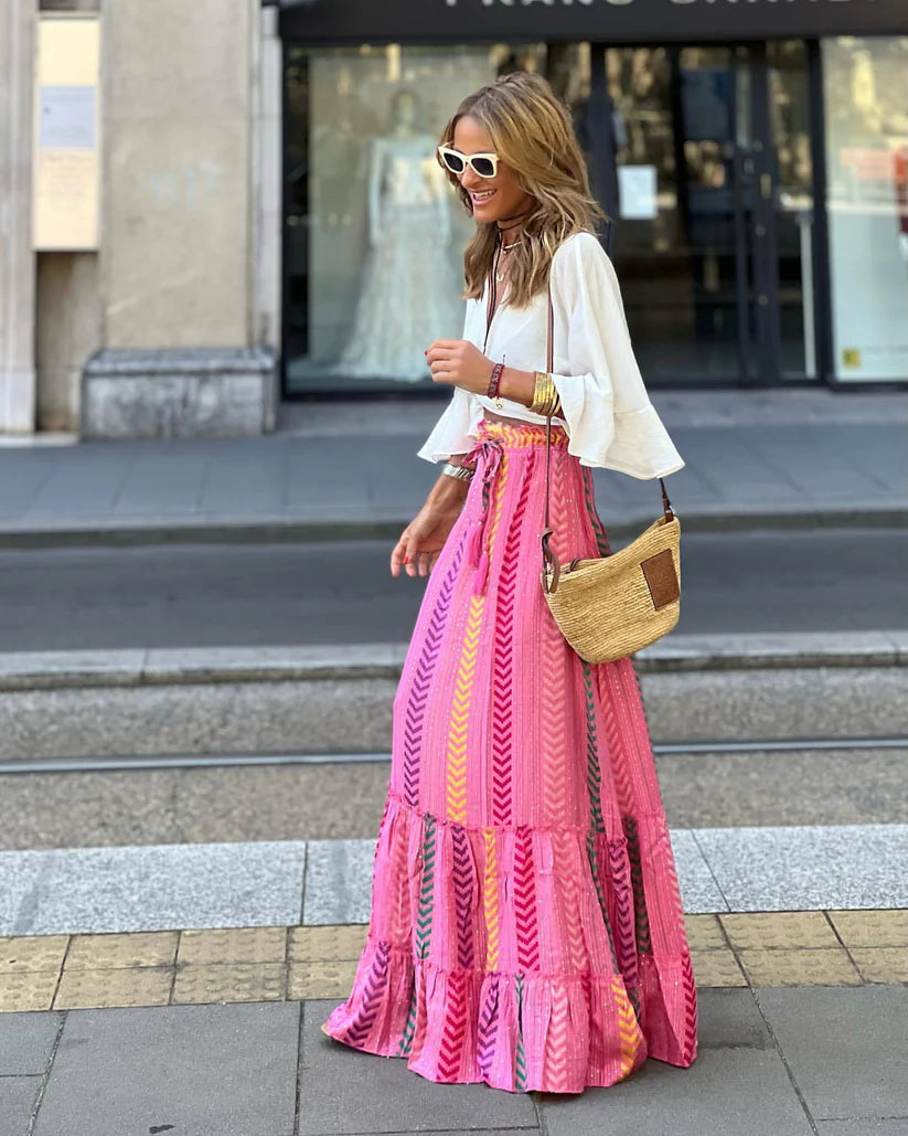 Luna’s Bohemian Whimsy Tiered Maxi Skirt