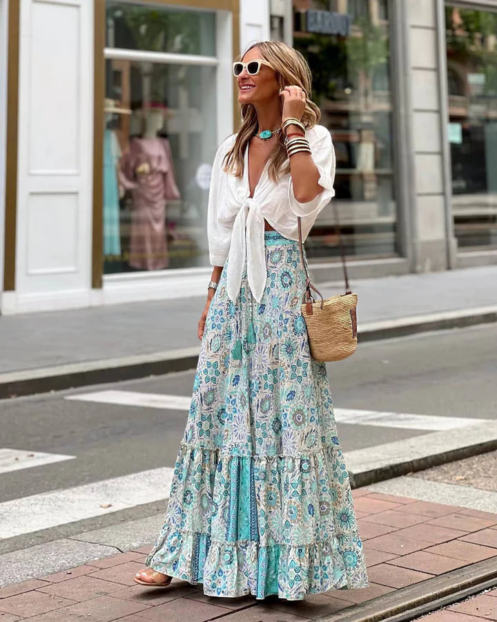 Luna’s Bohemian Whimsy Tiered Maxi Skirt