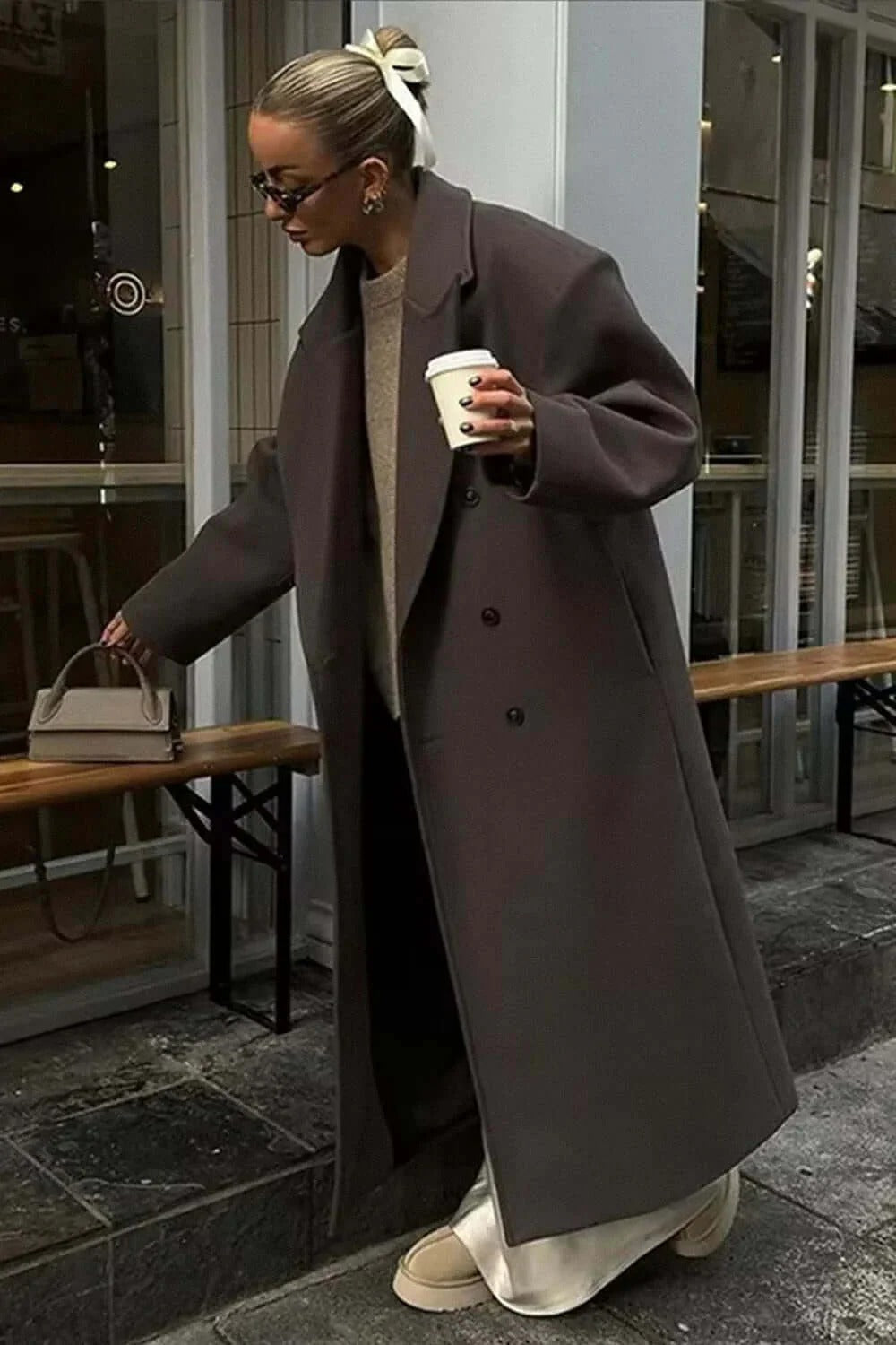 Luna’s Bold Allure Oversized Coat