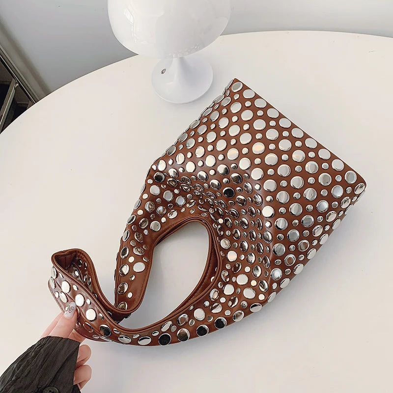 Luna’s Bold Allure Studded Shoulder Bag