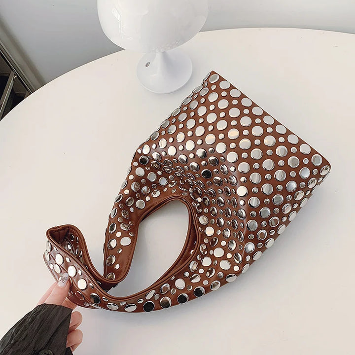 Luna’s Bold Allure Studded Shoulder Bag