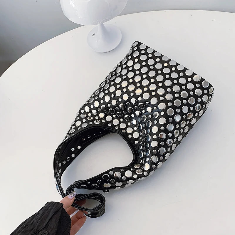 Luna’s Bold Allure Studded Shoulder Bag