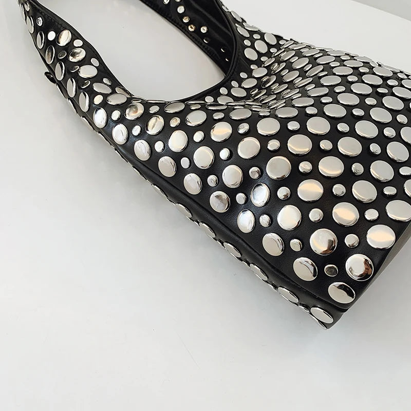 Luna’s Bold Allure Studded Shoulder Bag