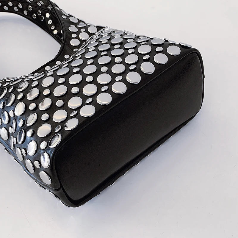 Luna’s Bold Allure Studded Shoulder Bag
