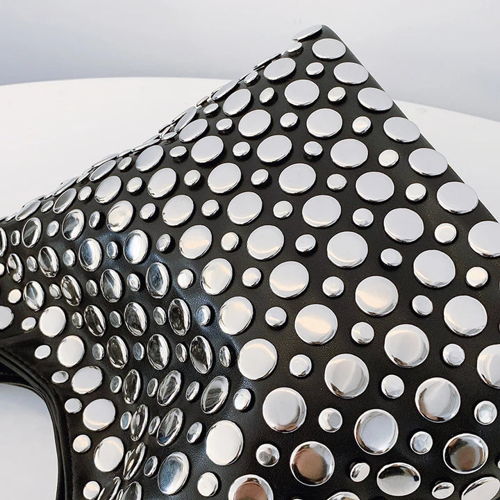 Luna’s Bold Allure Studded Shoulder Bag