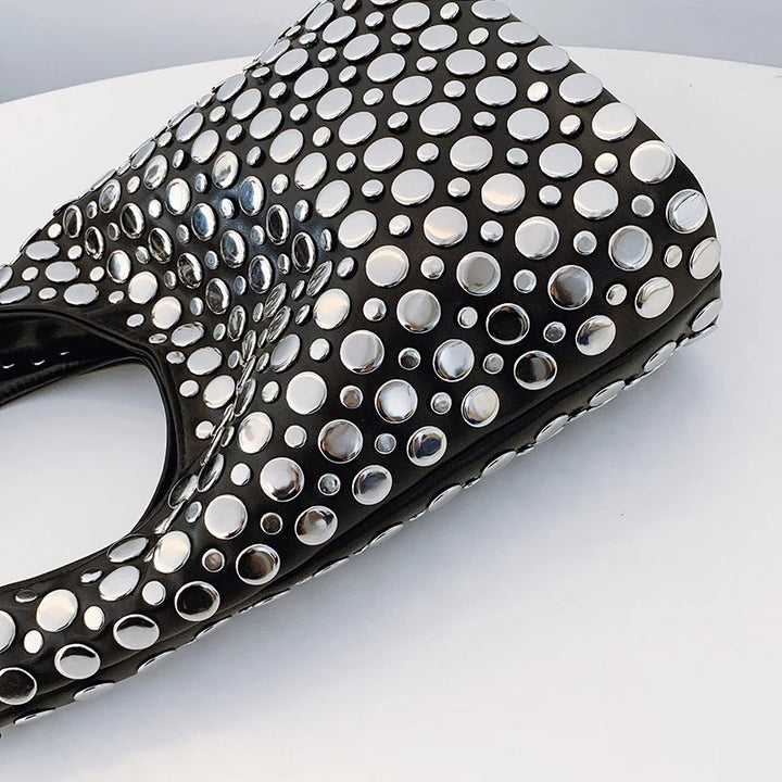 Luna’s Bold Allure Studded Shoulder Bag