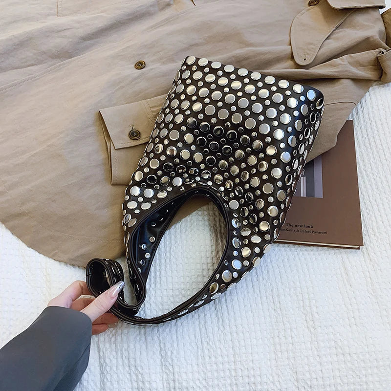 Luna’s Bold Allure Studded Shoulder Bag