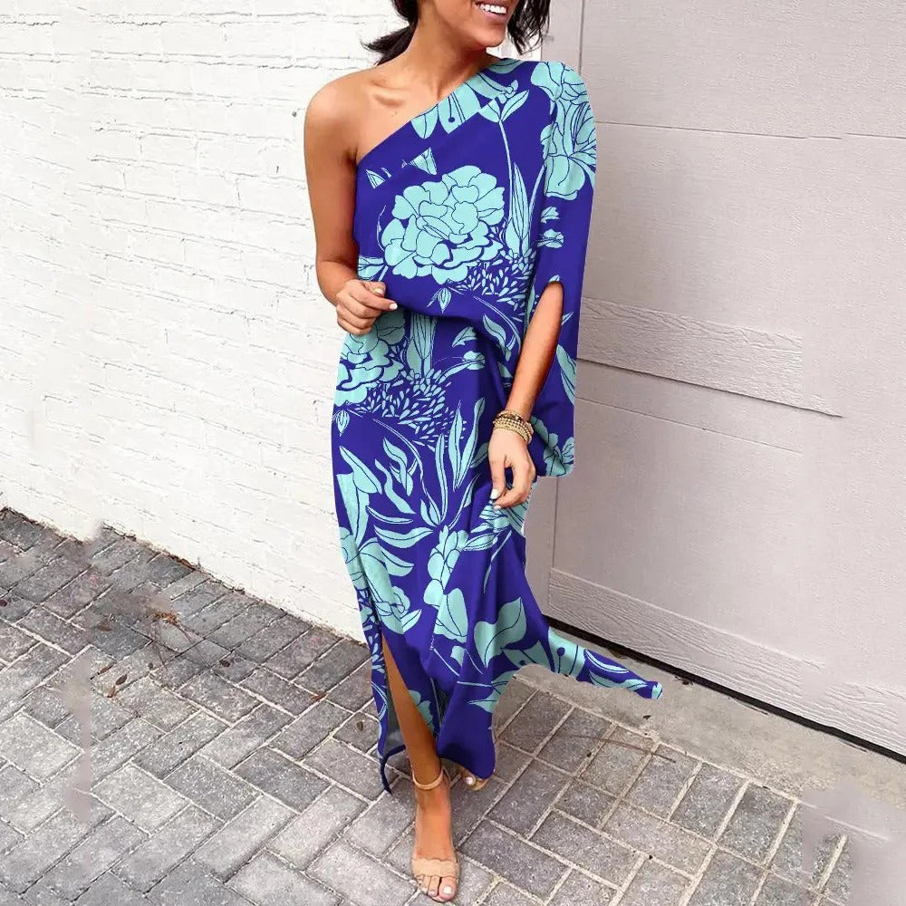 chinese dress ladies Tastefully Bold Printed Maxi Dress (Orange Combo)