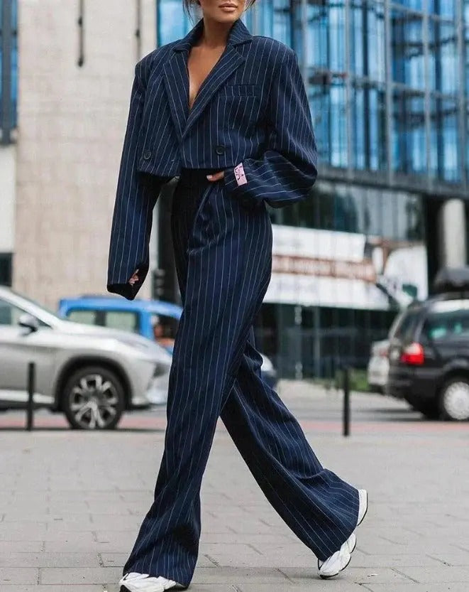 Luna’s Bold Grace Cropped Blazer Trouser Set