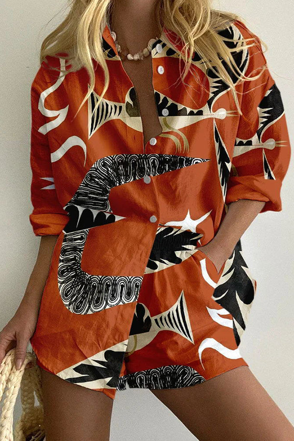 Luna’s Bold Rhythm Printed Shirt Set
