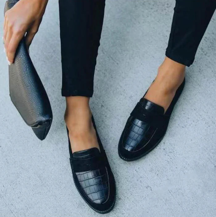 Luna’s Chic Allure Croc-Detail Loafers