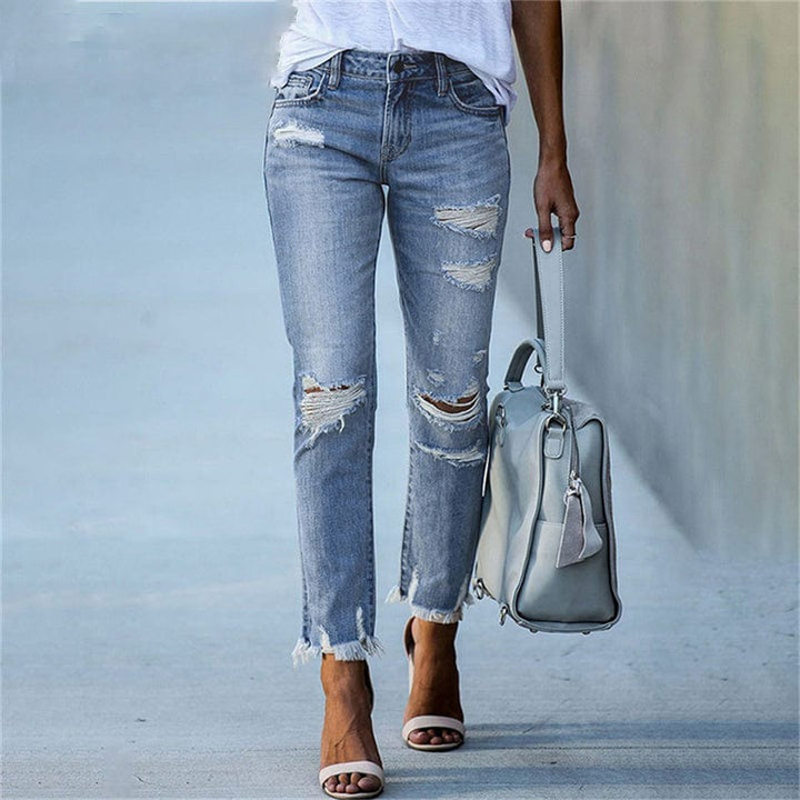 Luna’s City Edge Distressed Straight-Leg Jeans