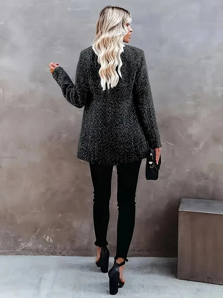 Luna’s City Muse Open-Front Herringbone Coat
