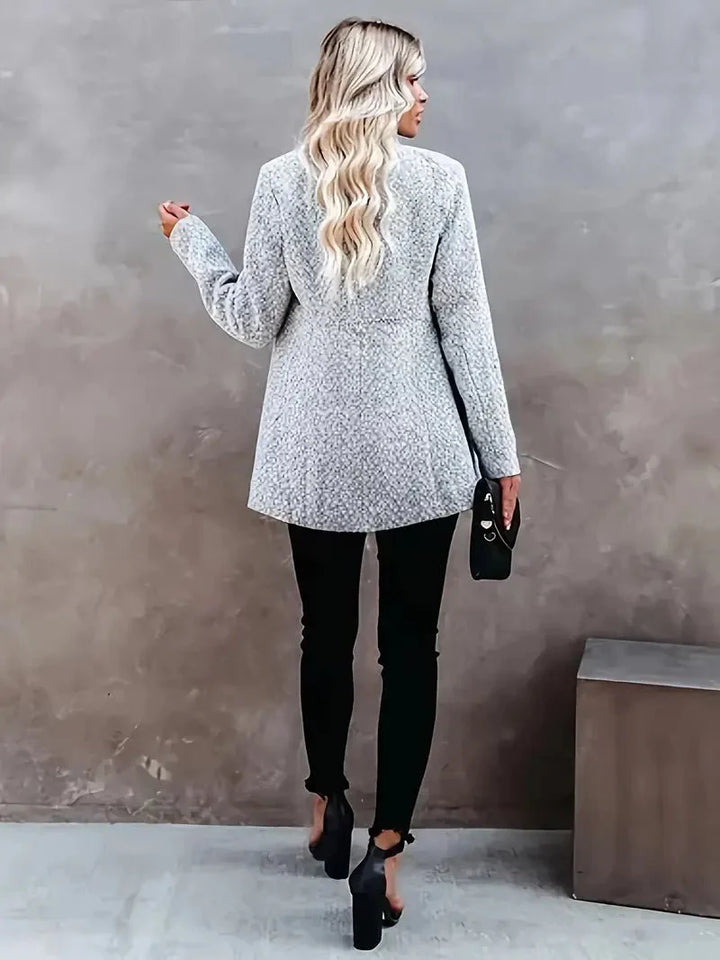Luna’s City Muse Open-Front Herringbone Coat