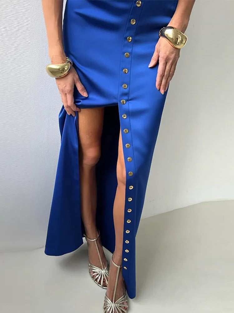 Luna’s Classy Allure Button-Up Two-Piece Set