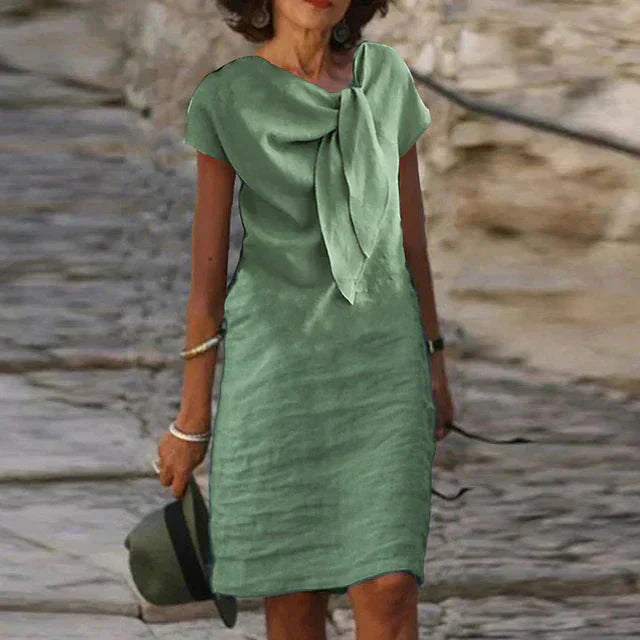 Luna’s Coastal Charm Bow-Tie Midi Dress