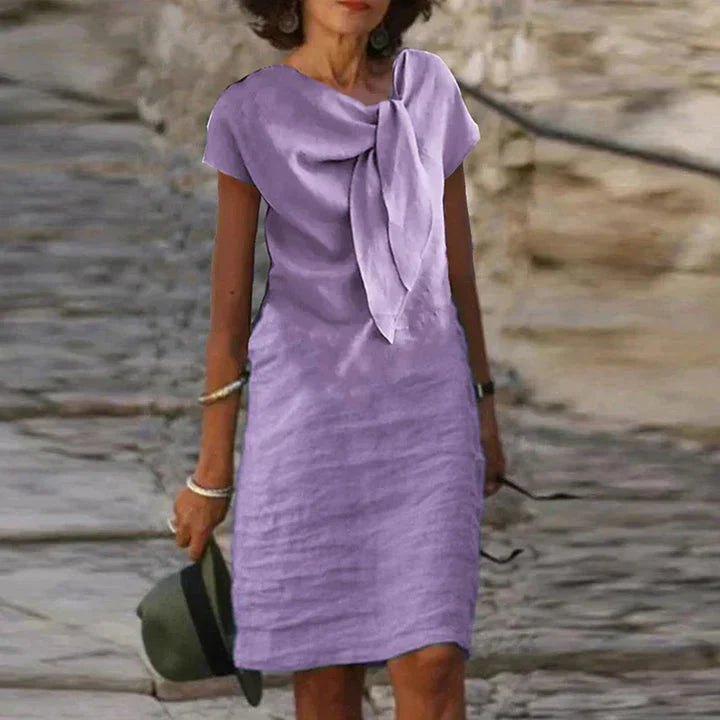 Luna’s Coastal Charm Bow-Tie Midi Dress