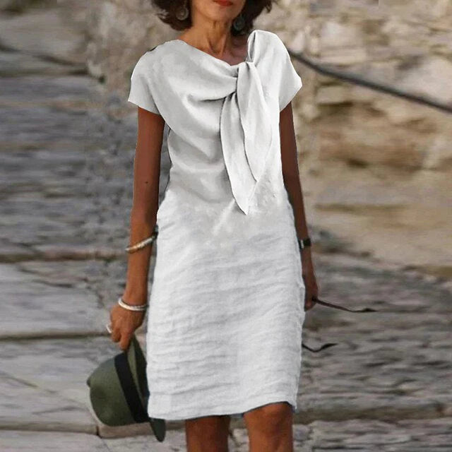 Luna’s Coastal Charm Bow-Tie Midi Dress